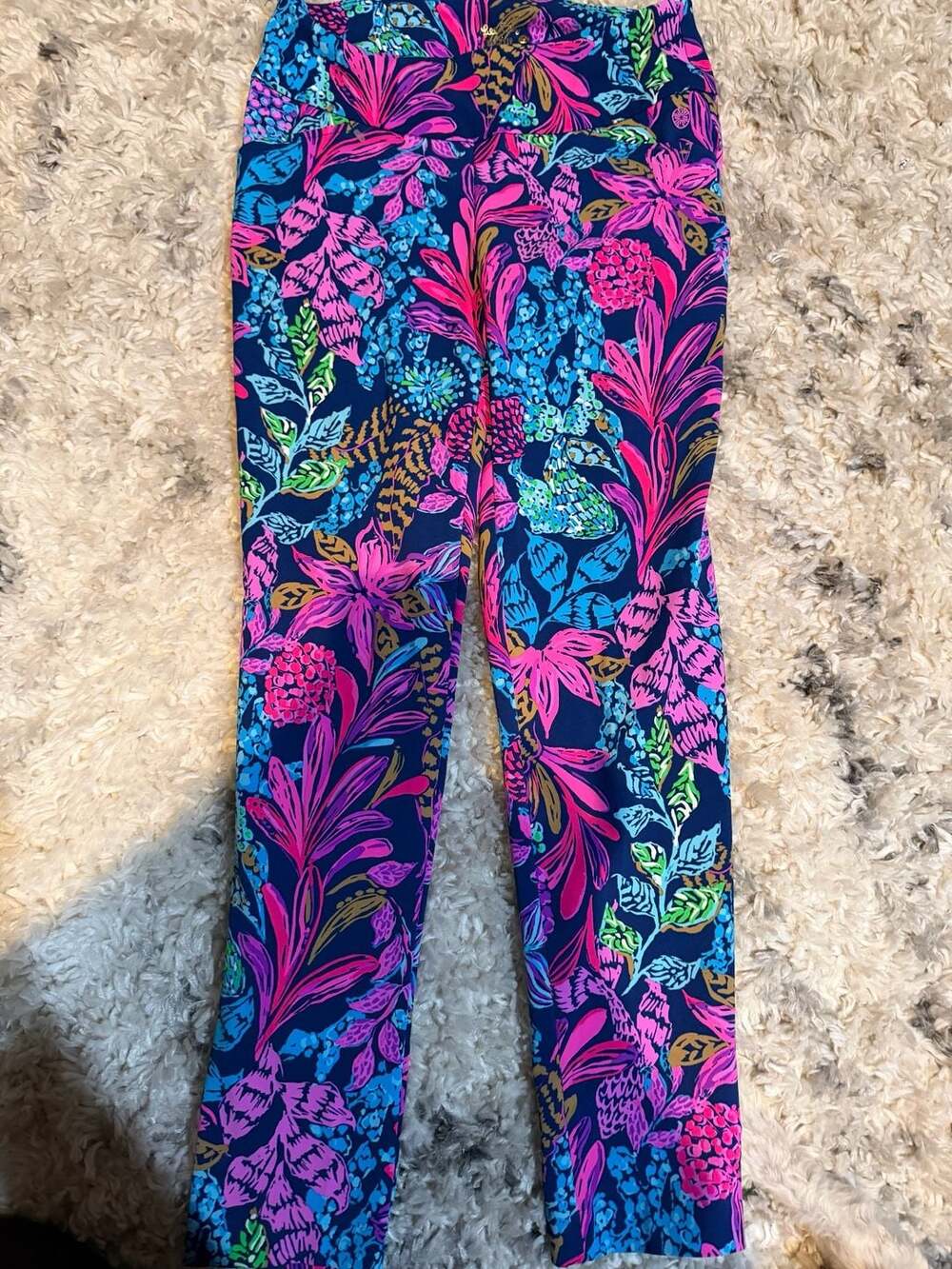 Lilly Pulitzer Luxletic Corso Pant in Aegean Navy Calypso Coast - Picture 2 of 6